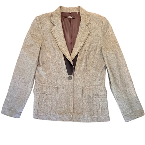 Elie Tahari Women's 100% Silk Beige Tweed Blazer Size 12/Large MSRP $425 - Picture 1 of 12